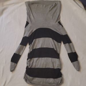 Black and grey cow neck sweater